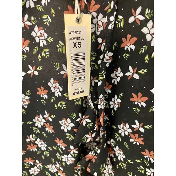 Max Studio Black Floral Dress Blouse - Picture 5 of 9